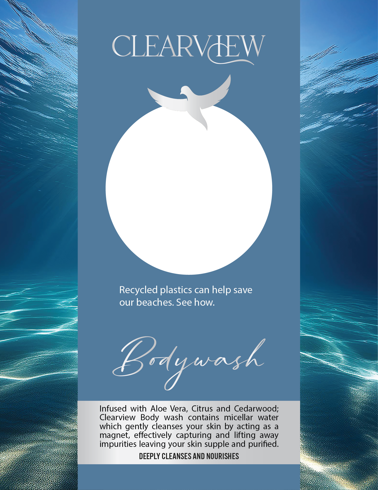 ClearView label design by Graphic Designer, Melissa Sherley