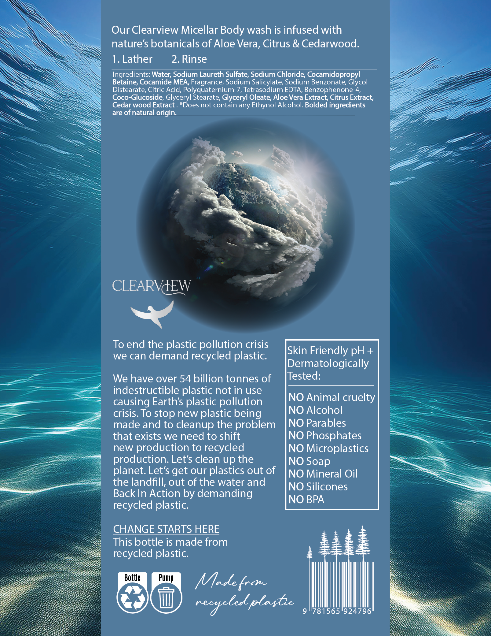 ClearView label design by Graphic Designer, Melissa Sherley