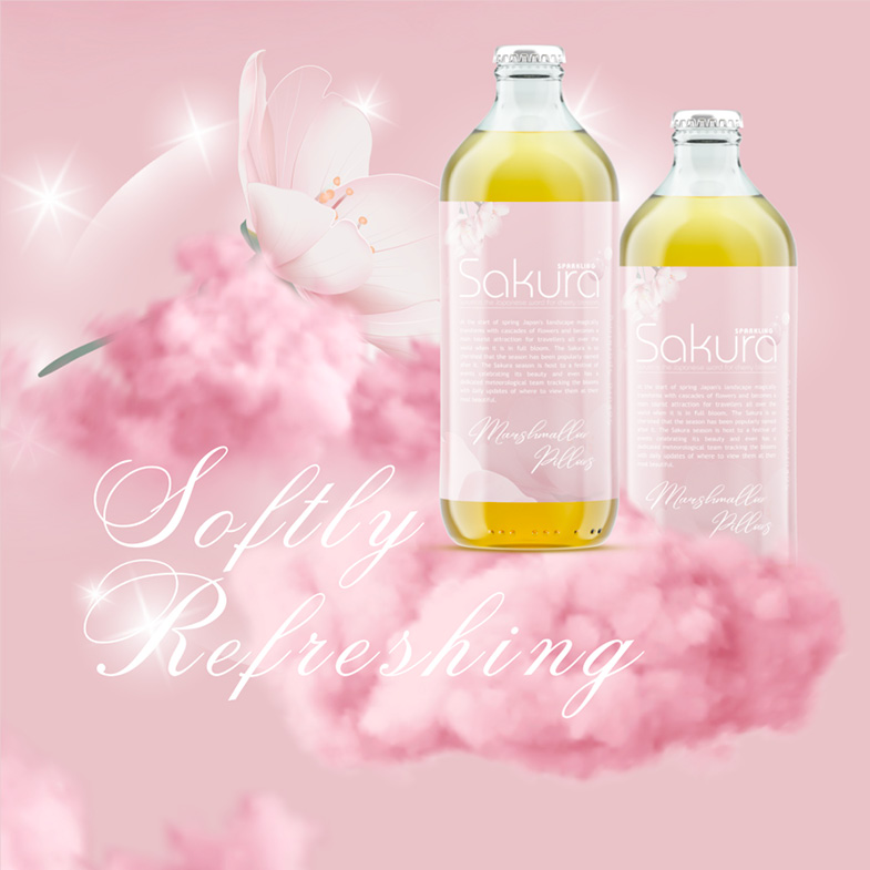 Sakura Sparkling flavour Marshmallow Pillows by Melissa Sherley