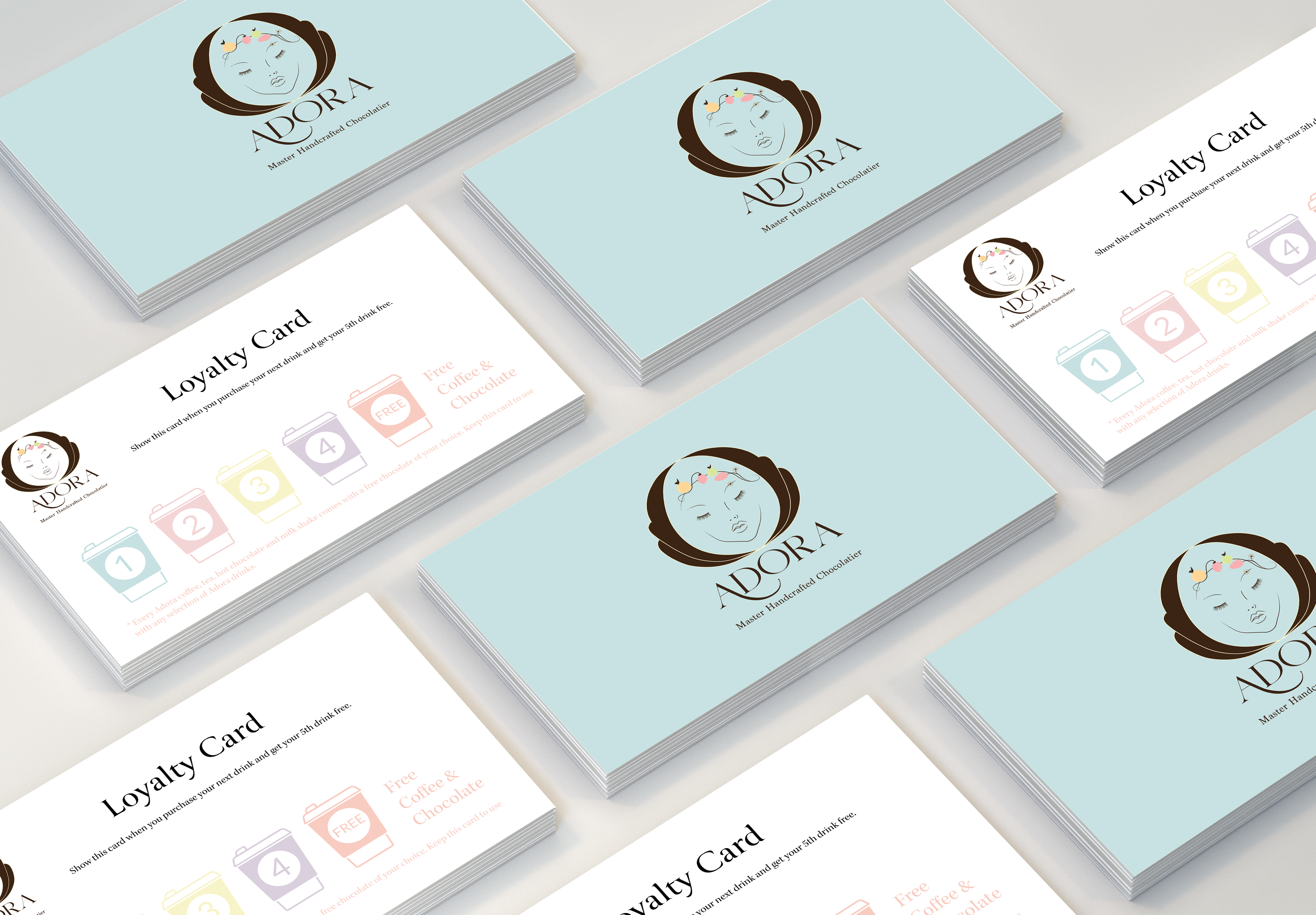 Adora loyalty card design by Graphic Designer Melissa Sherley